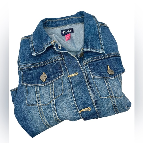 Children’s Place Girls Denim Jacket – Classic Blue Jean Girls L Size 10/12 - Picture 3 of 3